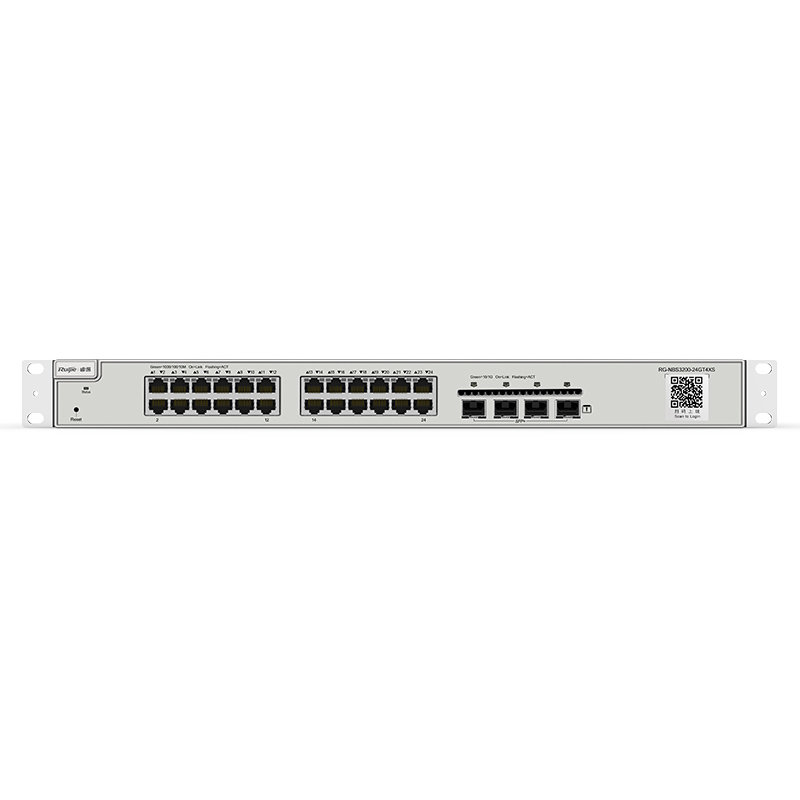 锐捷睿易RG-NBS3200-24GT4XS 企业级24口千兆网管交换机的性能与适用场景分析